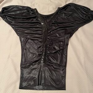 Kitty Sexy Yet Classy vintage black ruched sequined mini bubble dress. Size M.